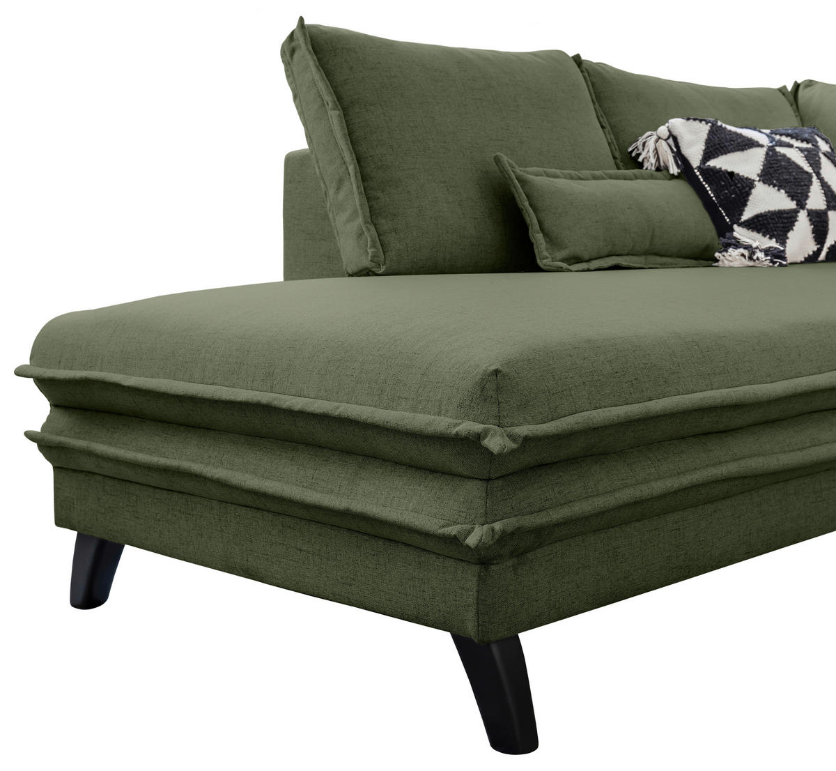 SJEDEĆA GARNITURA tekstil  zelena   - zelena/crna, Design, tekstil/drvo (200/300/150cm) - P & B