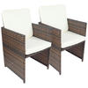 GARTENSESSEL-SET Stahl Braun  - Braun/Weiß, MODERN, Kunststoff/Textil (53/84/53cm) - Ambia Garden