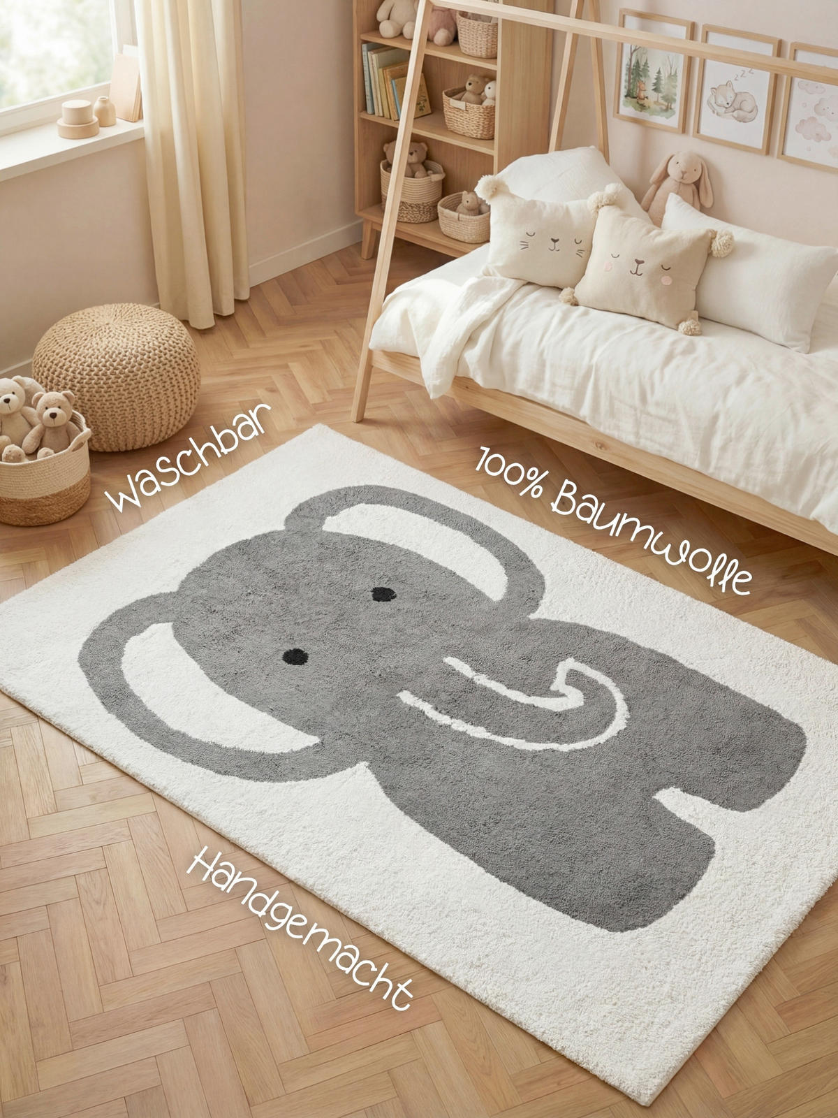 KINDERTEPPICH 140/200 cm Snuggle Emil  - Creme/Grau, Basics, Kunststoff/Textil (140/200cm) - Hanse Home