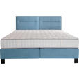 BOXSPRINGBETT 200/220 cm  in Pastellblau  - Pastellblau/Schwarz, KONVENTIONELL, Textil/Metall (200/220cm) - Esposa