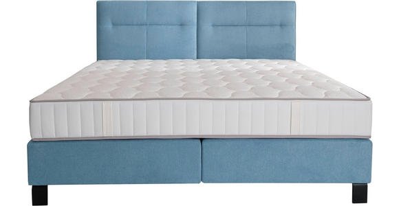 BOXSPRINGBETT 200/220 cm  in Pastellblau  - Pastellblau/Schwarz, KONVENTIONELL, Textil/Metall (200/220cm) - Esposa