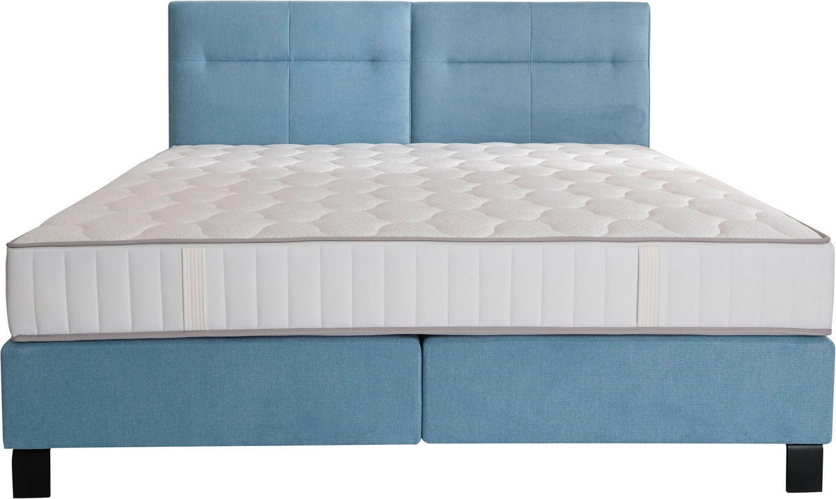 BOXSPRINGBETT 160/220 cm  in Pastellblau  - Pastellblau/Schwarz, Konventionell, Textil/Metall (160/220cm) - Esposa