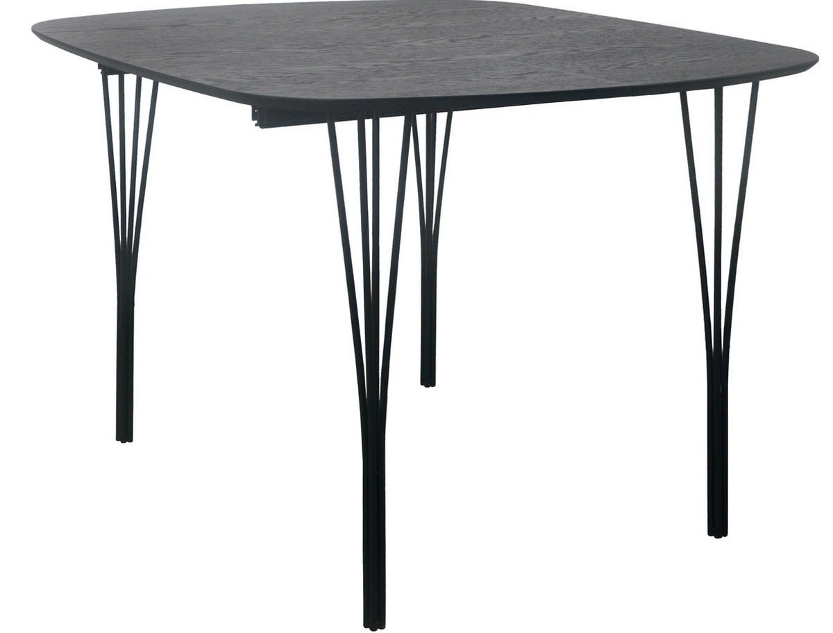 MATBORD svart  utdragbar, finns i olika trädekorer  - svart, Design, metall/trä (100-180/100/76cm) - Best Price