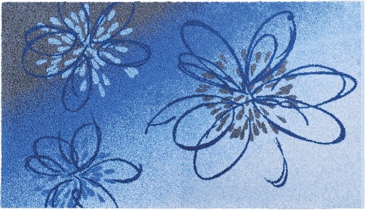 BADEMATTE Blau 60/100 cm  - Blau, KONVENTIONELL, Kunststoff/Textil (60/100cm) - Grund