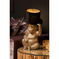 TISCHLEUCHTE 22/22/46 cm   - Goldfarben/Schwarz, Trend, Kunststoff/Textil (22/22/46cm) - Lucide