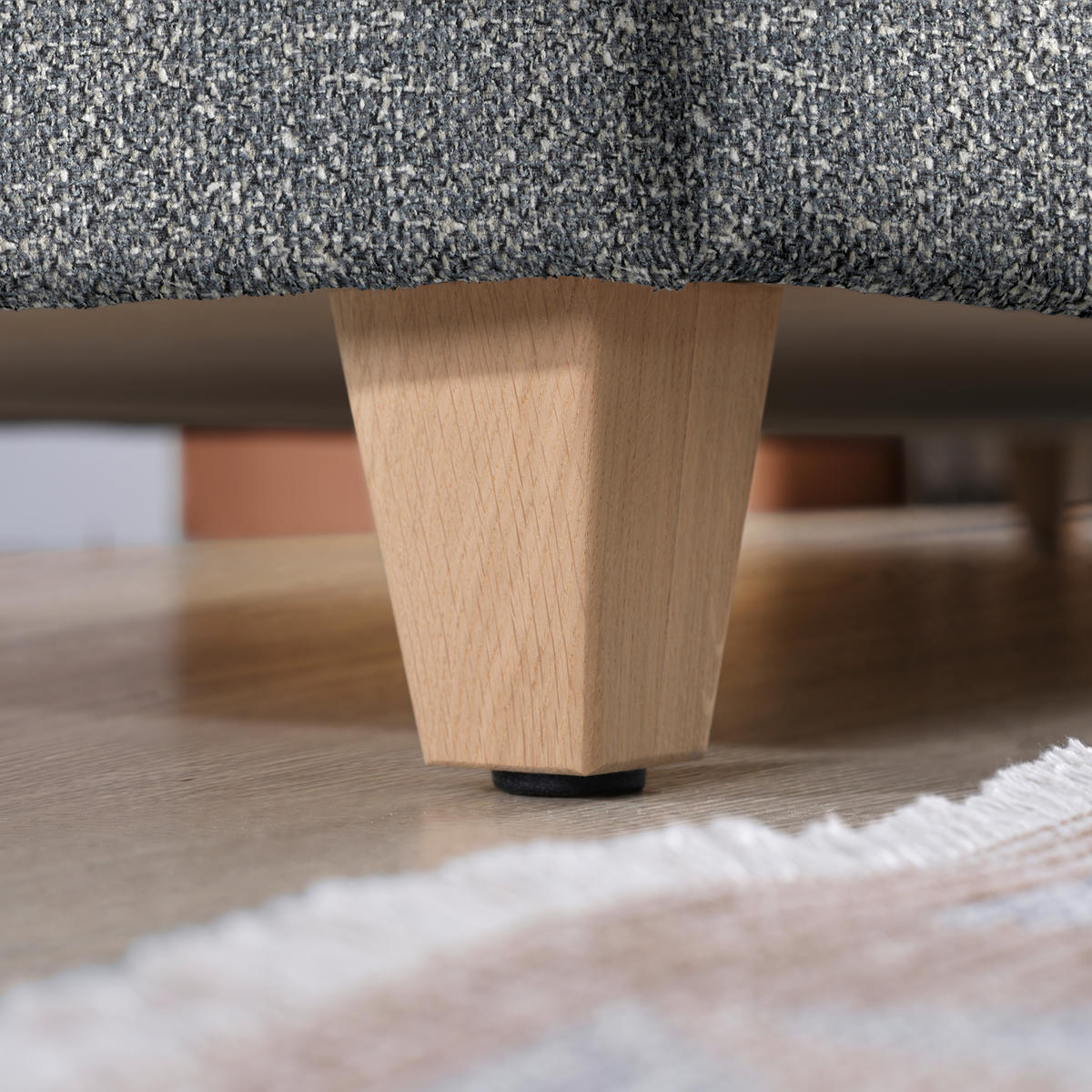 ECKSOFA  in Mikrovelours Grau  203/261 cm  - Eichefarben/Grau, KONVENTIONELL, Holz/Textil (203/261cm) - Sedda