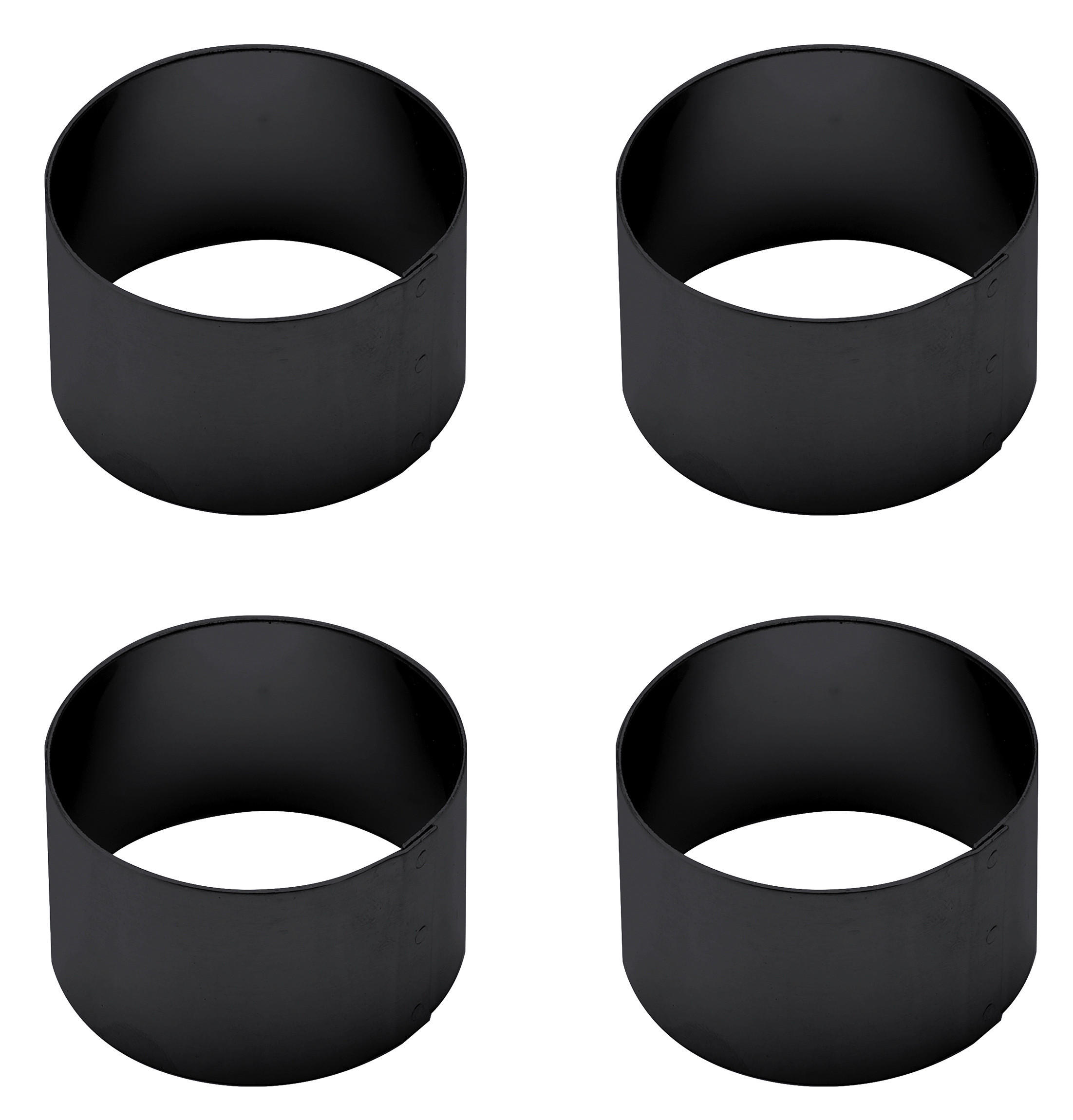 SERVIETTENRINGESET   - Schwarz, Basics, Metall (4/2,5cm) - Echtwerk