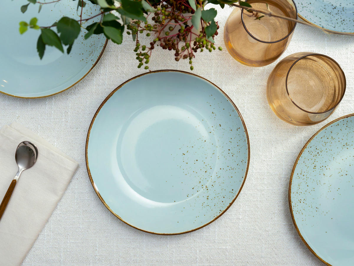 DESSERTTELLERSET 21 cm  - Pastellblau, Trend, Keramik (21cm) - Creatable