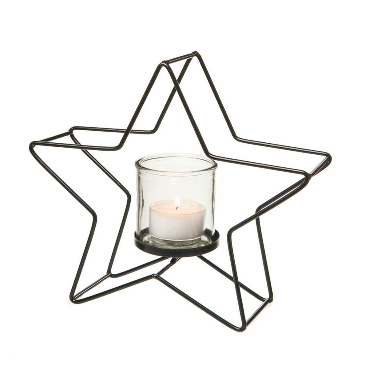 WINDLICHT Schwarz  - Schwarz, Design, Metall (27/8,5/25cm) - X-Mas