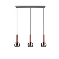 HÄNGELEUCHTE Ciliana 100/20/200 cm  - Braun/Nickelfarben, Design, Leder/Metall (100/20/200cm) - Trio Leuchten