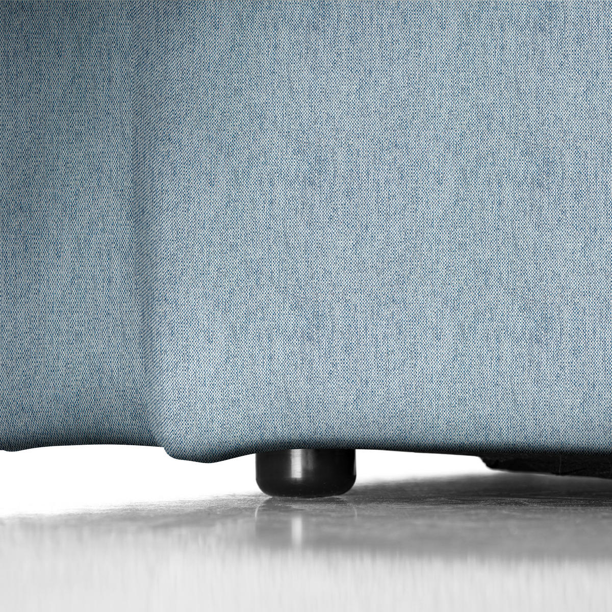 ECKSOFA Blau Webstoff Rücken echt  - Blau/Schwarz, Design, Kunststoff/Textil (290/171cm) - home24