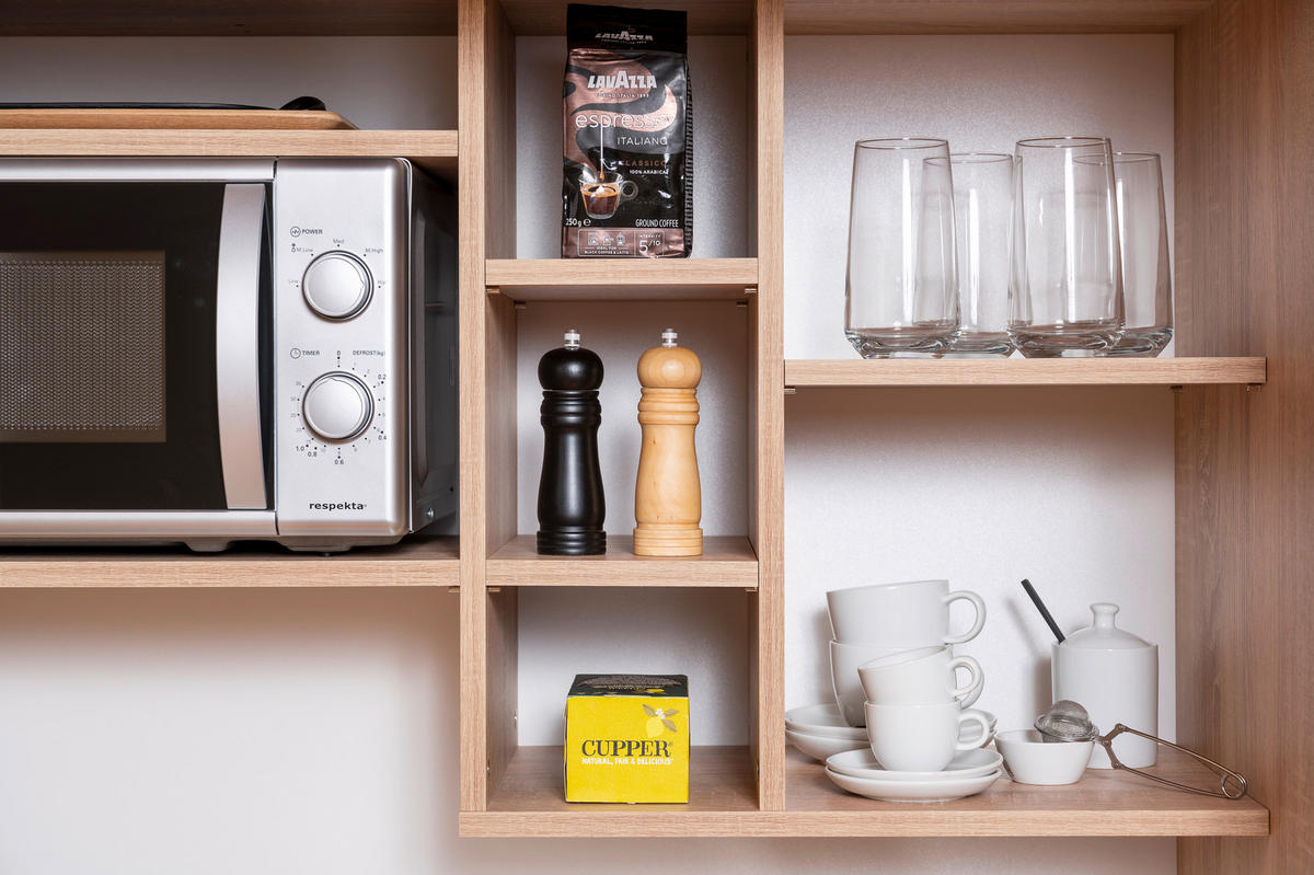 SCHRANKKÜCHE  104/193/67 cm  in Grau  - Edelstahlfarben/Eichefarben, KONVENTIONELL, Holzwerkstoff/Metall (104/193/67cm) - Respekta