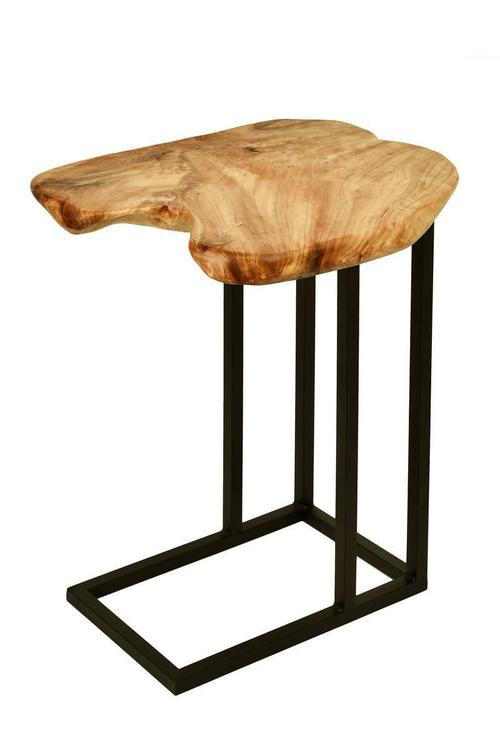 SIDOBORD i trä, metall 40/45/61 cm  - ljusbrun/svart, Basics, metall/trä (40/45/61cm) - Kayoom