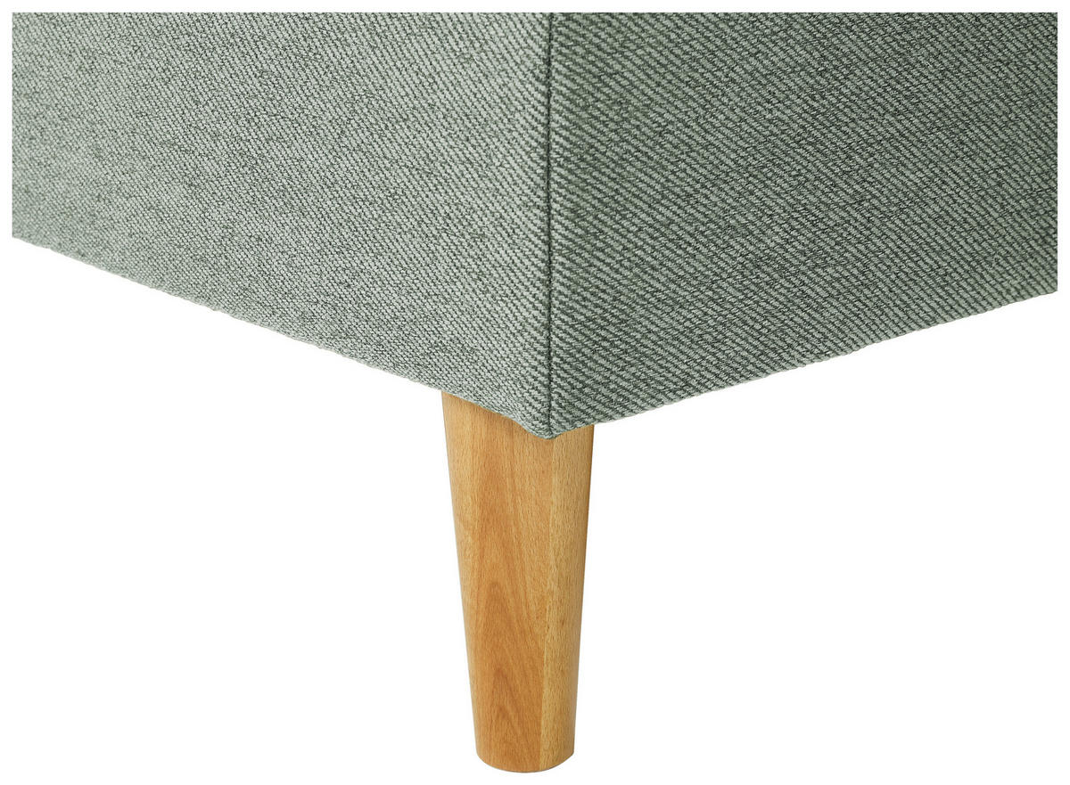 ECKSOFA in Flachgewebe Salbeigrün  - Salbeigrün/Eiche Wotan, Konventionell, Holz/Textil (255/157cm) - Carryhome