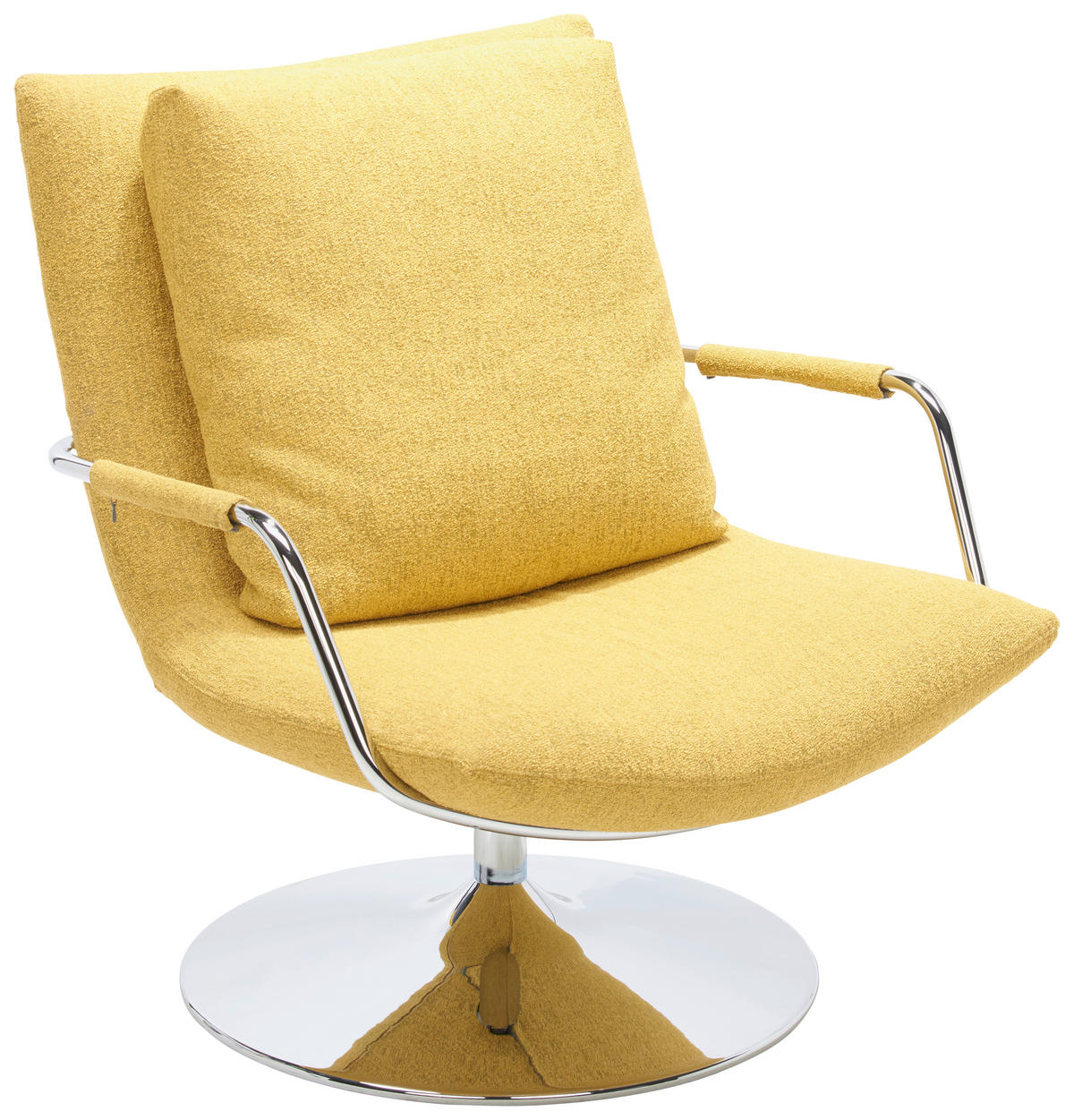 SESSEL in Mikrofaser Gelb  - Gelb, Design, Textil/Metall (73/85/87cm) - Brühl