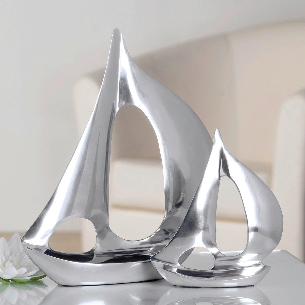 DEKOSCHIFF - Silberfarben, Basics, Metall (30/35/7cm)