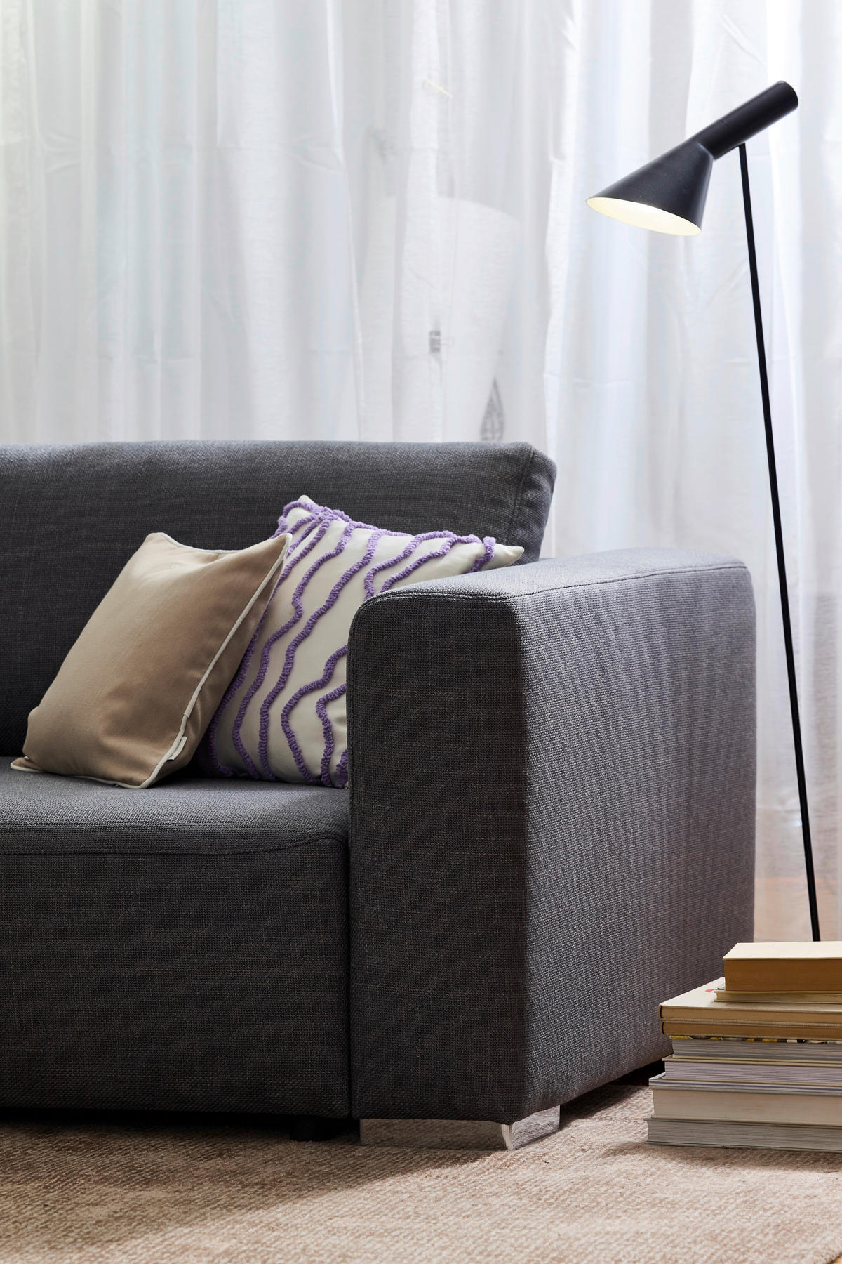 ECKSOFA inkl. Funktion Heaven Dunkelgrau Flachgewebe  - Chromfarben/Dunkelgrau, KONVENTIONELL, Textil/Metall (162/242cm) - Tom Tailor