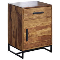 ÉJJELISZEKRÉNY - fekete/sheesham, Design, fa/fém (45/65/35cm) - MID.YOU