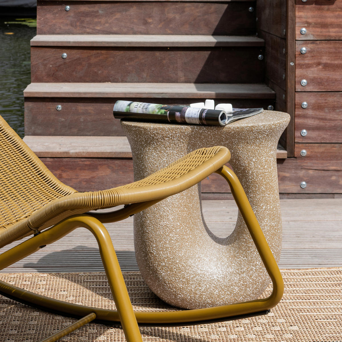 BEISTELLTISCH 42/33/45 cm Moson Beige organisch  - Beige, Design, Keramik/Metall (42/33/45cm) - Livetastic