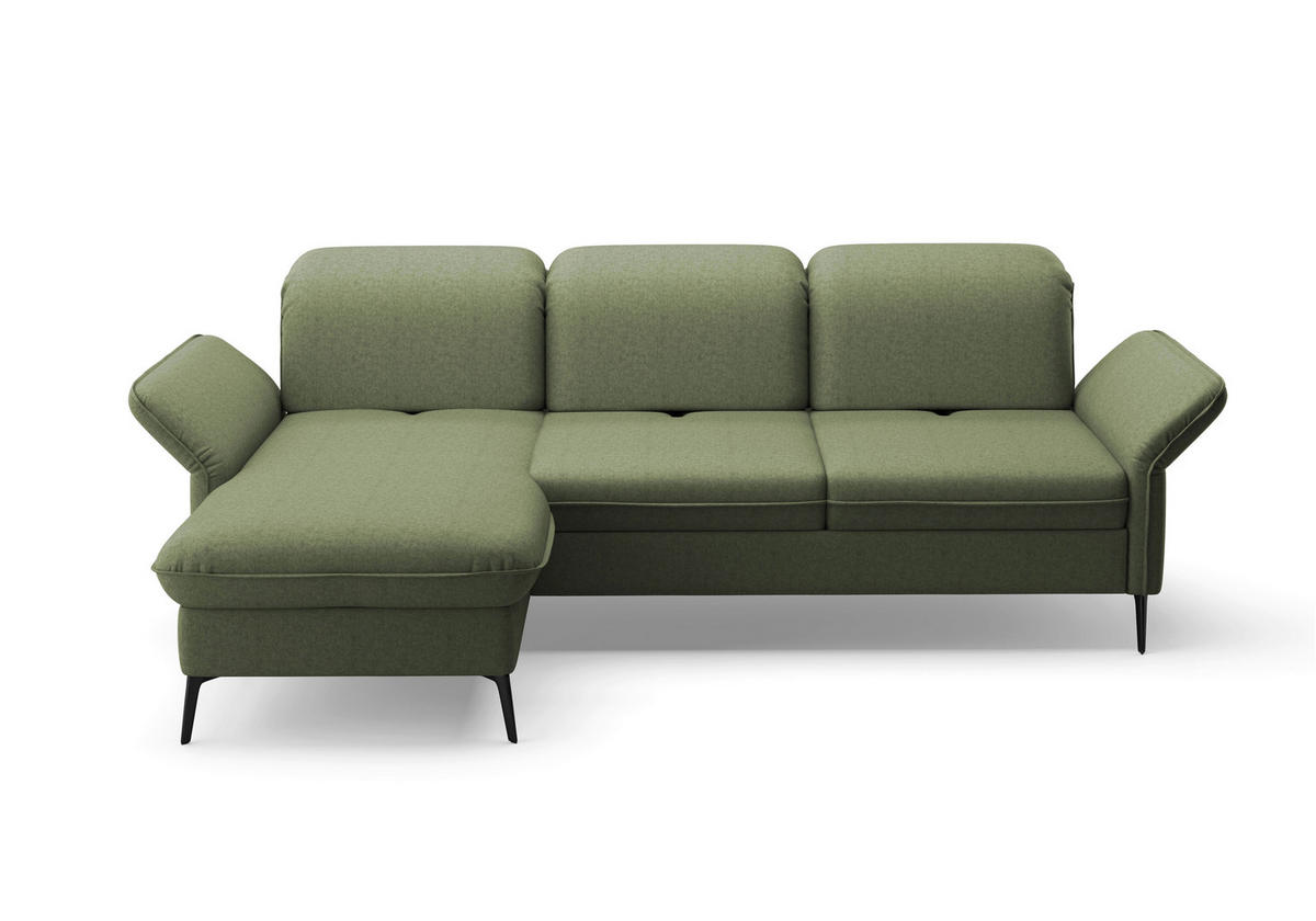 SIT & MORE ECKSOFA Olivgrün Flachgewebe