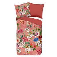 WENDEBETTWÄSCHE Amalia Satin 155/220 cm  - Rot/Terracotta, Natur, Textil (155/220cm)