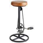 BARHOCKER Echtleder Braun, Schwarz Eisen - Schwarz/Braun, Trend, Leder/Metall (36/76/36cm) - Landscape