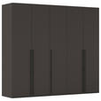 DREHTÜRENSCHRANK 251/235/61 cm,  in Graphitfarben, 5-türig  - Schwarz/Graphitfarben, Basics, Holzwerkstoff/Metall (251/235/61cm) - Novel