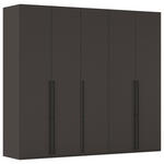 DREHTÜRENSCHRANK 251/223/61 cm,  in Graphitfarben, 5-türig  - Schwarz/Graphitfarben, Basics, Holzwerkstoff/Metall (251/223/61cm) - Novel