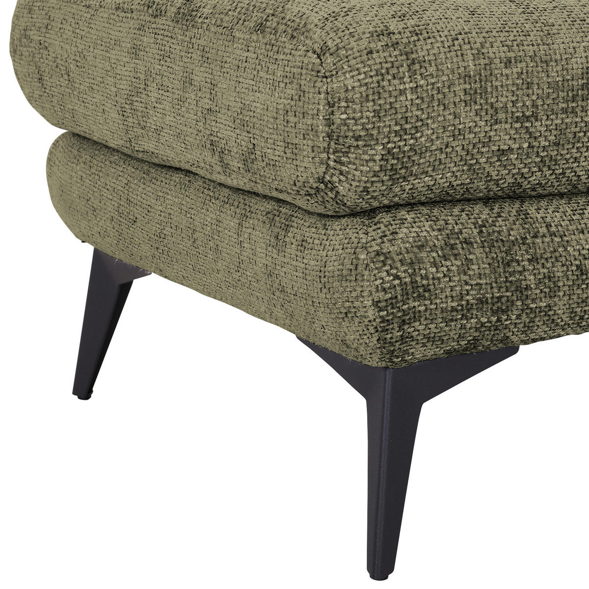 BIGSOFA in Chenille Grün  - Schwarz/Grün, Konventionell, Textil/Metall (215/70/98cm) - Carryhome
