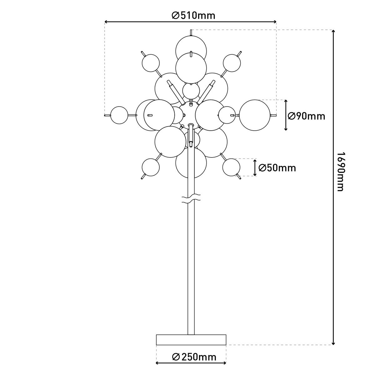 STEHLEUCHTE 51/169 cm    - Chromfarben/Multicolor, Design, Glas/Metall (51/169cm) - Näve