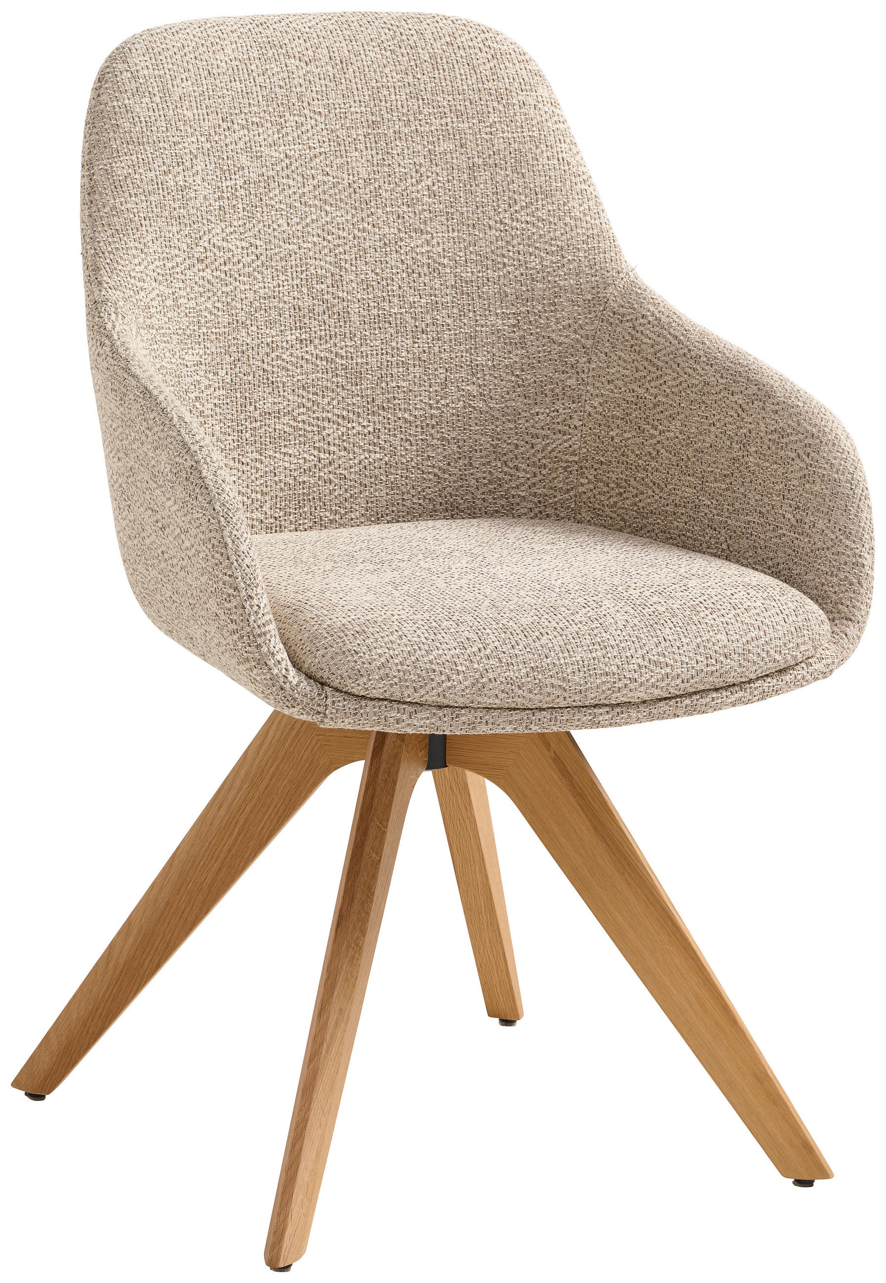 ARMLEHNSTUHL in Holz, Textil Eichefarben, Sandfarben  - Sandfarben/Eichefarben, Natur, Holz/Textil (58/90/60cm) - Anrei