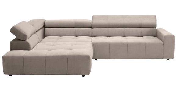 ECKSOFA Sandfarben Feincord  - Sandfarben/Schwarz, KONVENTIONELL, Kunststoff/Textil (219/311cm) - Hom`in