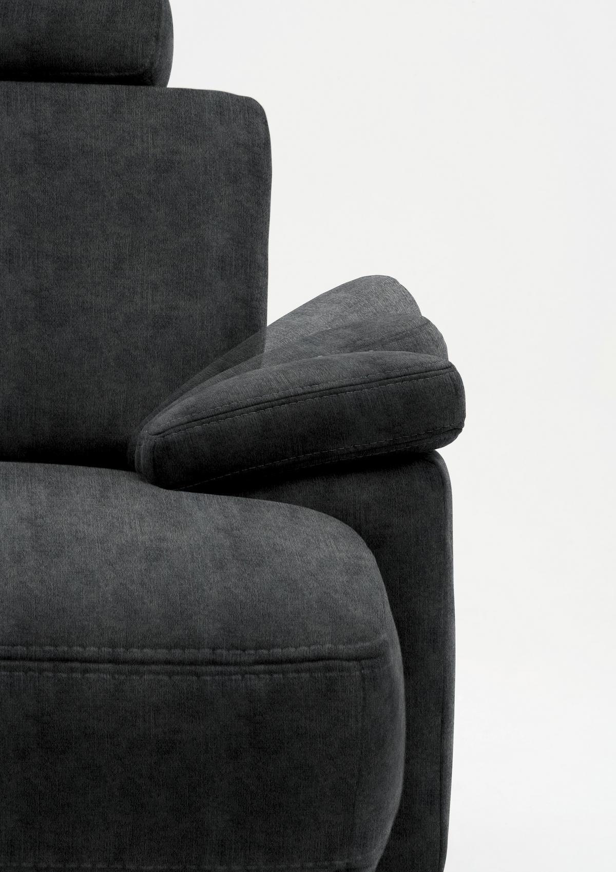 WOHNLANDSCHAFT in Velours Anthrazit  - Eichefarben/Anthrazit, KONVENTIONELL, Holz/Textil (167/316/235cm) - Beldomo System