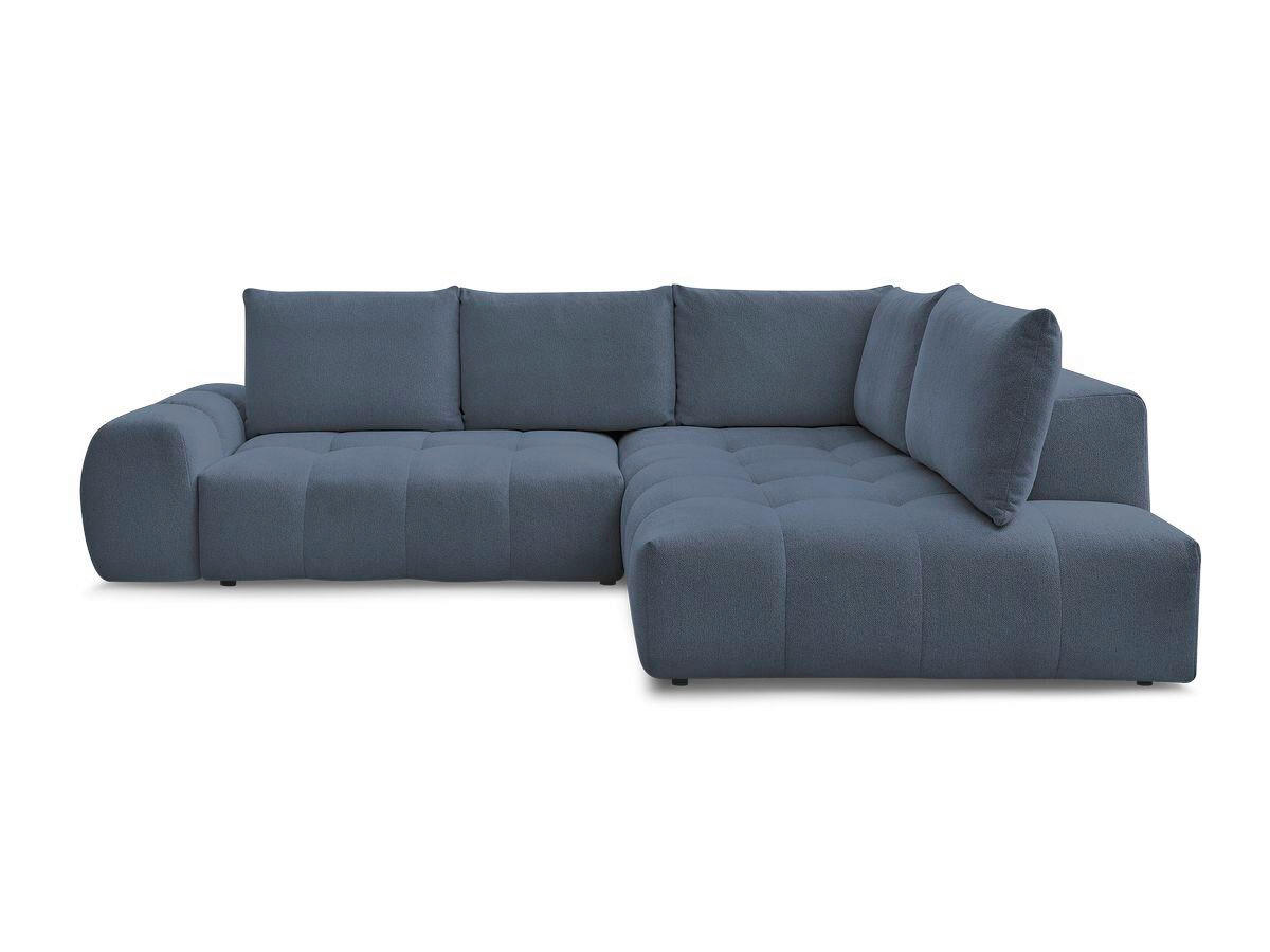 ECKSCHLAFSOFA EVEREST  mit Rücken echt, Armteil links, Armteil rechts Flachgewebe Dunkelblau  - Schwarz/Dunkelblau, MODERN, Kunststoff/Textil (320/212cm)