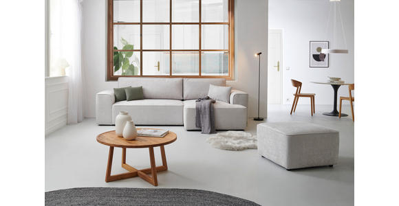 ECKSOFA in Plüsch Grau  - Blaugrau/Schwarz, Design, Kunststoff/Textil (288/152cm) - Xora