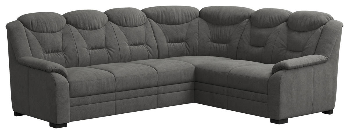 ECKSOFA in Chenille Anthrazit  - Anthrazit/Schwarz, Basics, Kunststoff/Textil (263/211cm) - MID.YOU