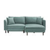ECKSOFA Mintgrün Velours  - Schwarz/Mintgrün, Design, Holz/Textil (235/165cm) - Ti'me