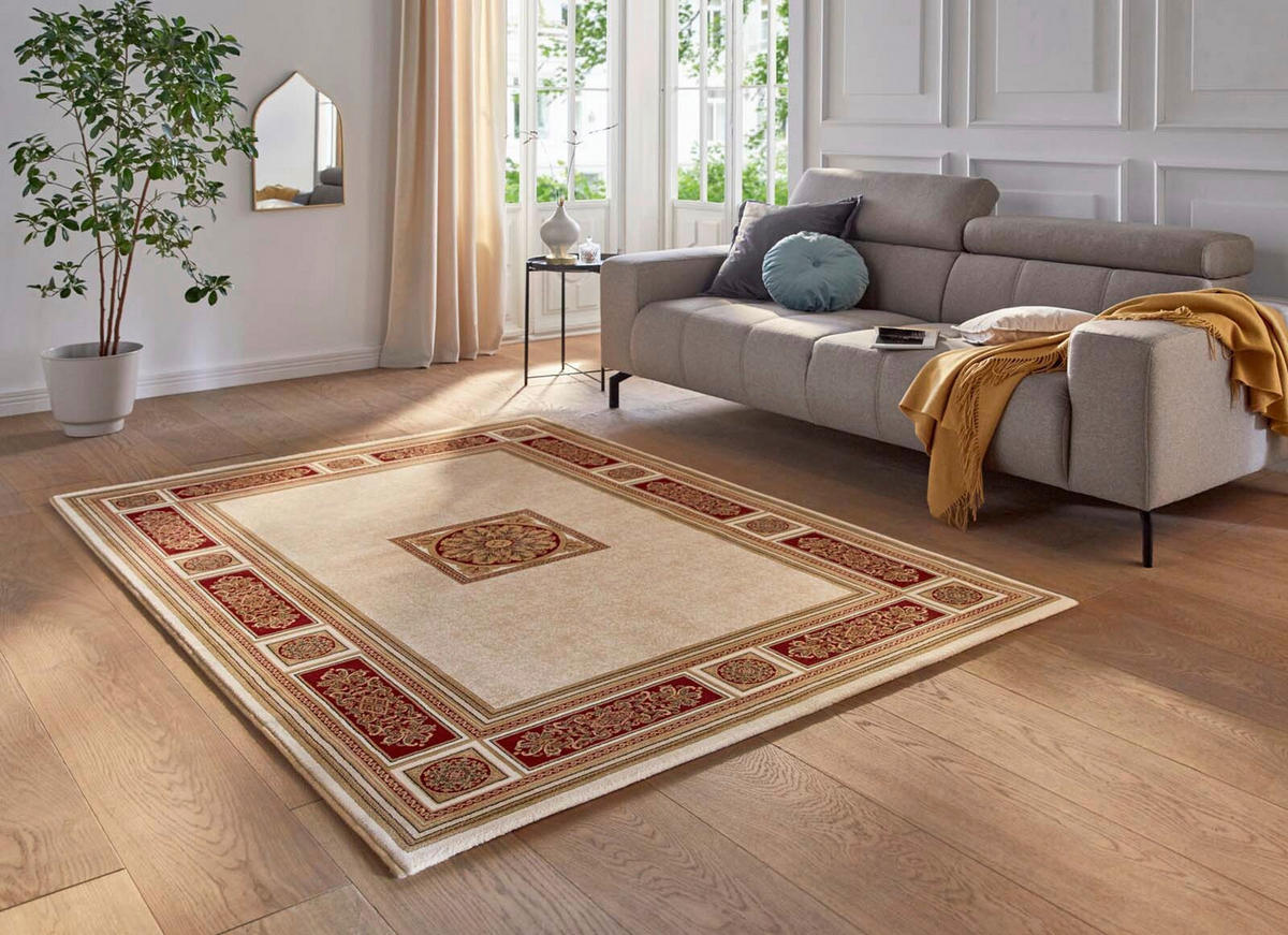 WEBTEPPICH 133/195 cm Sandfarben, Hellrot rechteckig  - Sandfarben/Hellrot, Basics, Textil (133/195cm) - Novel