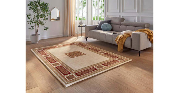 WEBTEPPICH 133/195 cm Sandfarben, Hellrot  - Sandfarben/Hellrot, KONVENTIONELL, Textil (133/195cm) - Novel