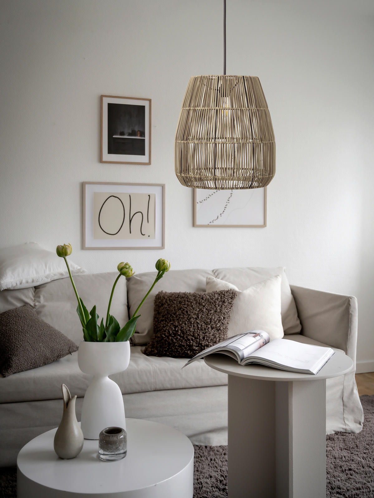 HÄNGLAMPA PR Home SAIGON 38 cm  - grå/naturfärgad, Natur, plast (38cm)