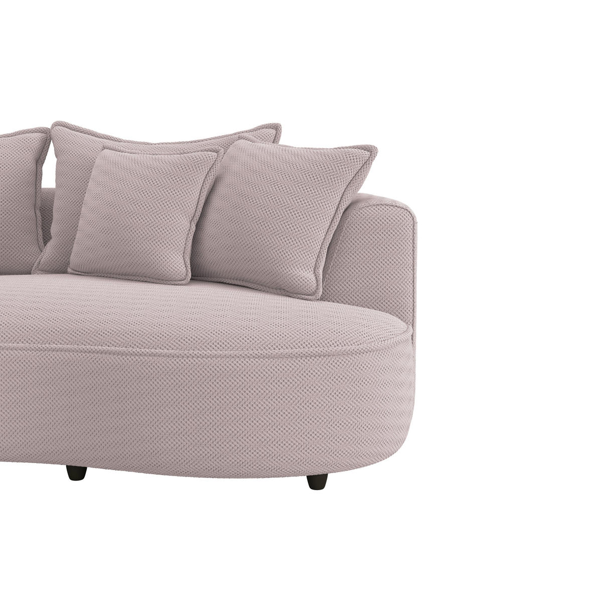 ECKSOFA in Velours, Struktur Hellrosa  - Hellrosa/Schwarz, Modern, Kunststoff/Textil (168/287cm) - Livetastic