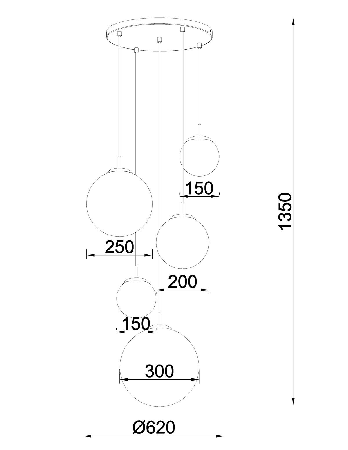 HÄNGELEUCHTE 62/135 cm  - Bernsteinfarben, Trend, Glas/Metall (62/135cm) - Novel