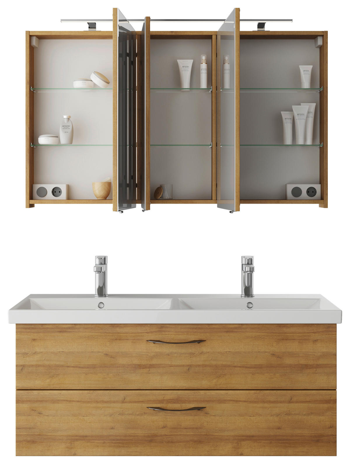 BADEZIMMER  in 120 cm  - Weiß/Grau, KONVENTIONELL, Holzwerkstoff (120cm) - Pelipal