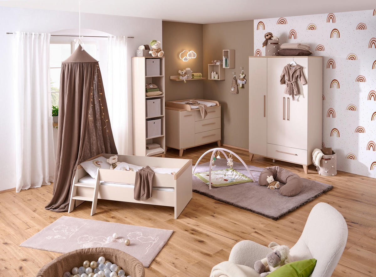 BABYBETT-SICHERHEITSSET MALIO  - Beige, Basics, Holzwerkstoff (146cm) - Paidi