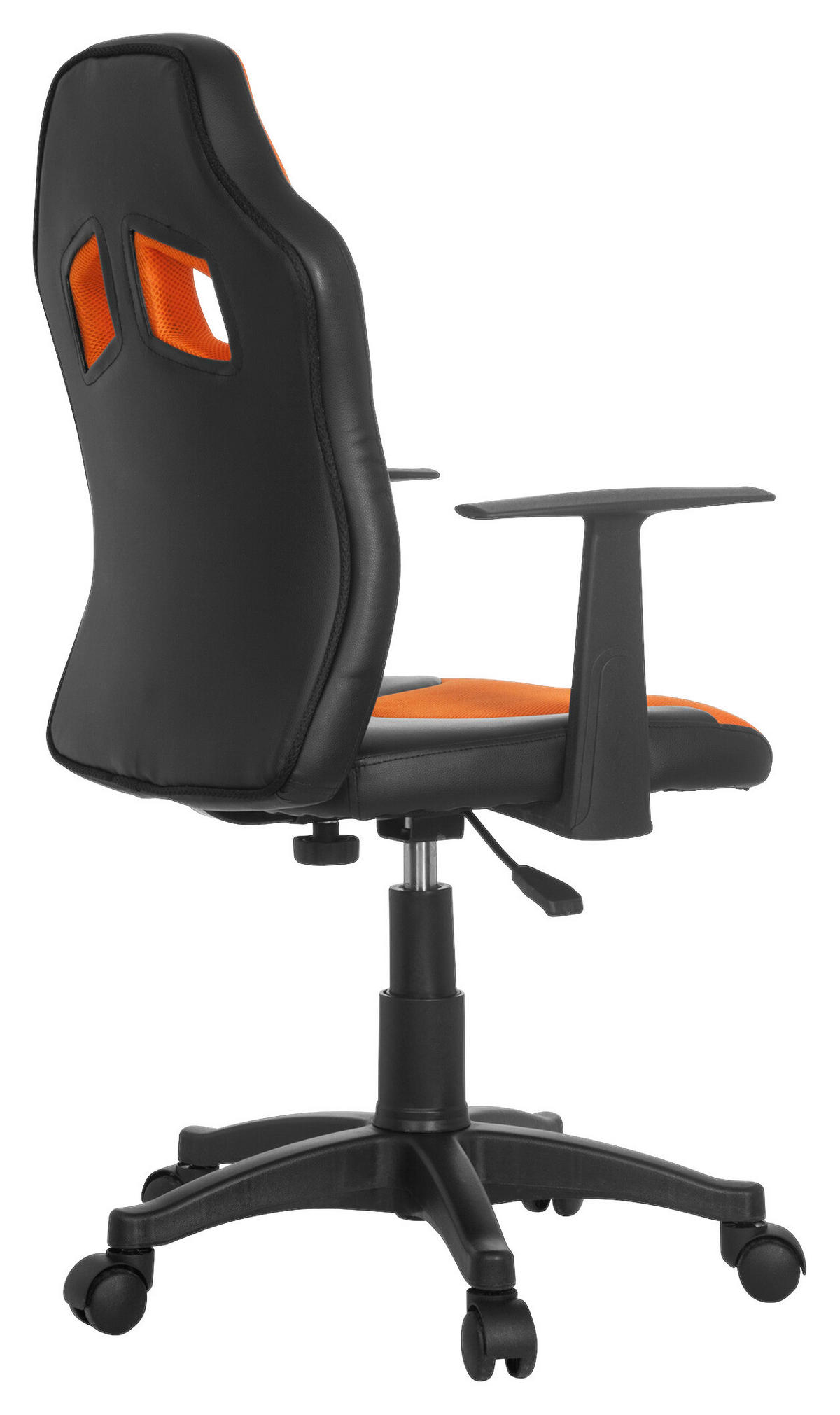 OTOČNÁ ŽIDLE PRO MLÁDEŽ, oranžová, černá - oranžová/černá, Basics, plast (54/90-100/48cm) - MID.YOU