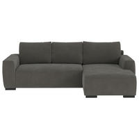 ECKSOFA  in Cord Anthrazit  - Anthrazit/Schwarz, Trend, Kunststoff/Textil (252/170cm) - MID.YOU