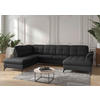WOHNLANDSCHAFT in Echtleder Schwarz  - Schwarz, Modern, Leder/Metall (212/319/164cm) - Sit & More
