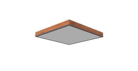 LED-DECKENLEUCHTE Ludwig 45/45/7,6 cm  - Opal/Graphitfarben, Natur, Holzwerkstoff/Kunststoff (45/45/7,6cm) - Novel