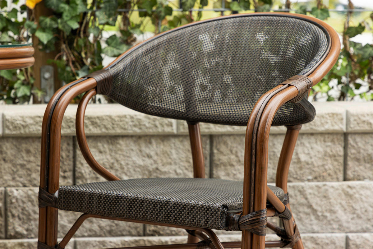 GARTENSTUHL-SET Aluminium Braun, Schwarz  - Schwarz/Braun, MODERN, Kunststoff/Metall (60/83/56cm) - Gardenson