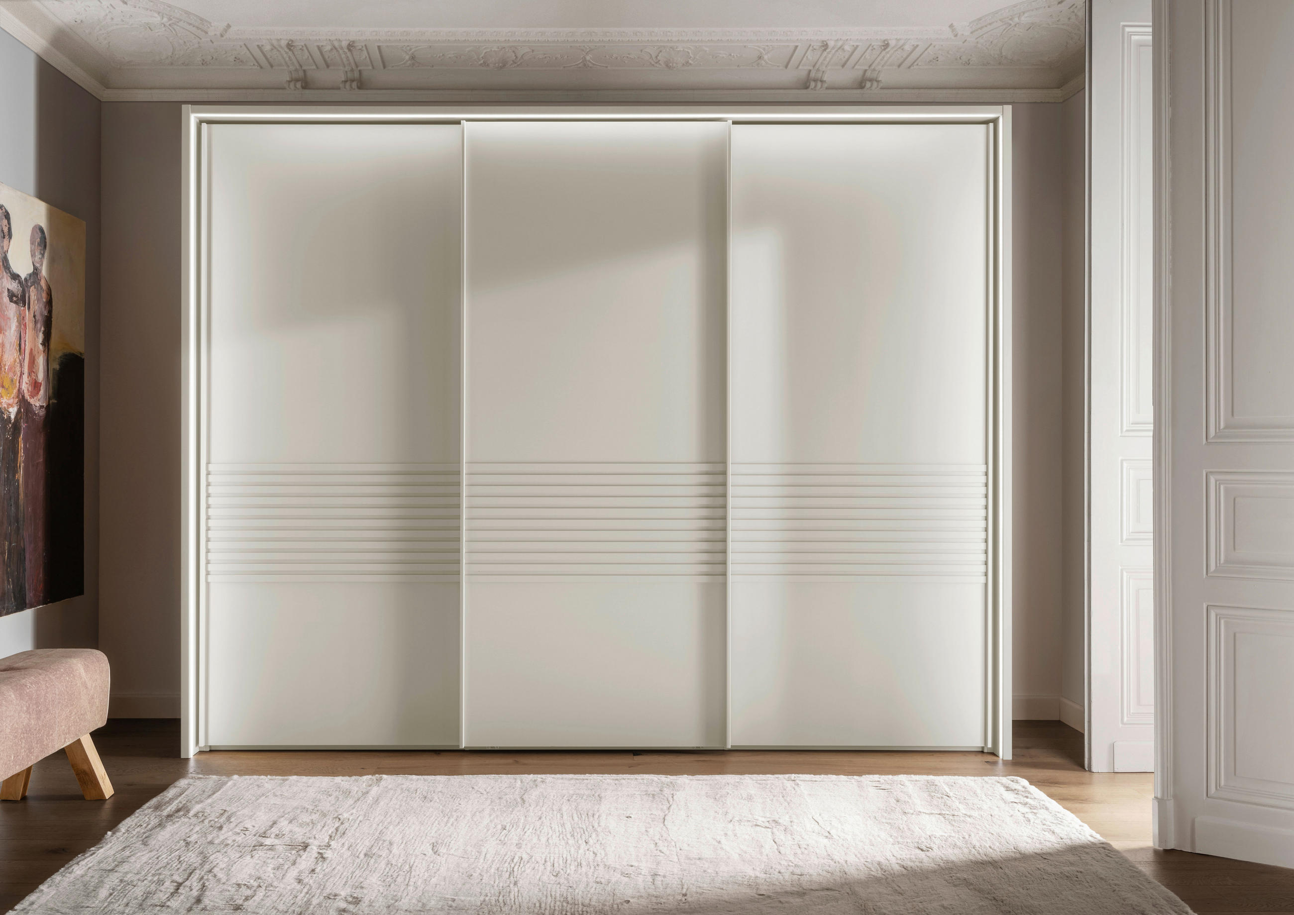SCHWEBETÜRENSCHRANK  in Weiß  - Weiß, Design, Holzwerkstoff/Metall (250/217/67cm) - Novel